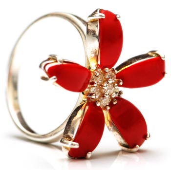 Jeweled Flower Ring