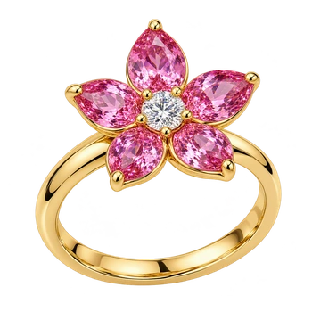 Jeweled Flower Ring