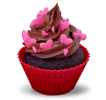 Heart Sprinkled Cupcake