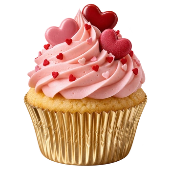 Heart Sprinkled Cupcake