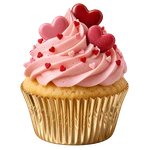 Heart Sprinkled Cupcake