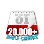 20,000 Credits in a Day