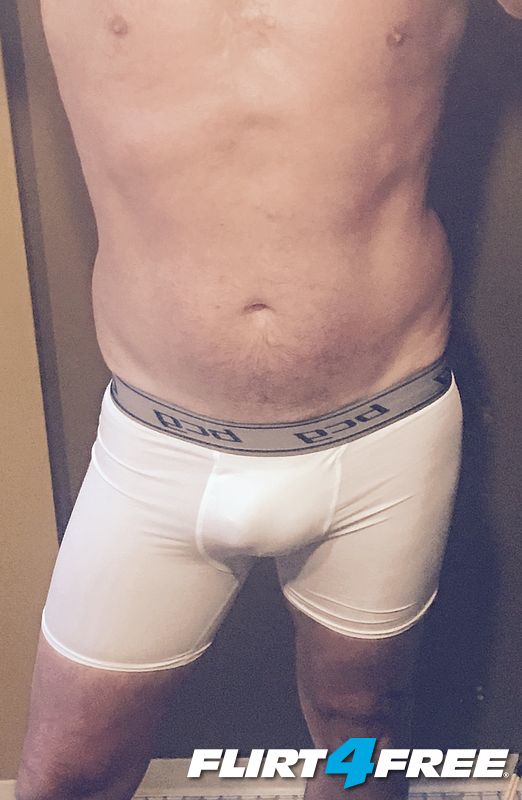 My Tight White underwear wrapped snug against my package