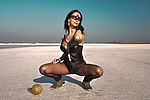 Lovia FlameLeather outfit outside.